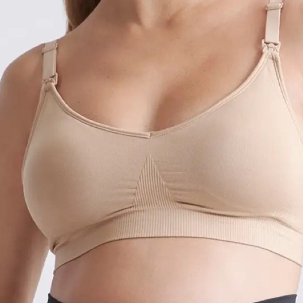 Quince Seamless Nursing Bra in Beige